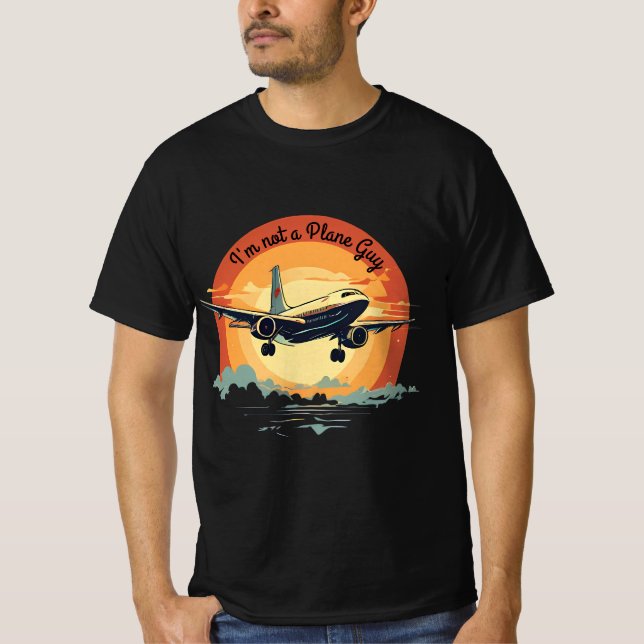 Cute Funny Sunset Flight Airplane Citat T Shirt (Framsida)