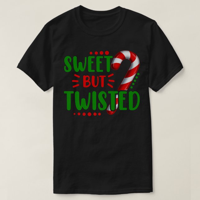 Cute Funny Sweet men twisted Candy cane Sweets Tes T Shirt (Design framsida)