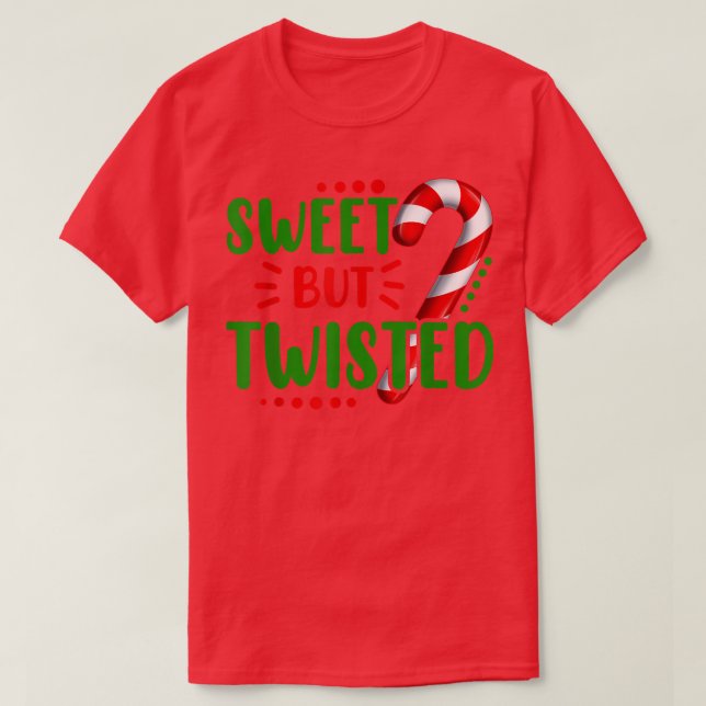 Cute Funny Sweet men twisted Candy cane Sweets Tes T Shirt (Design framsida)