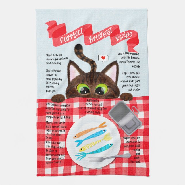 Cute Funny Tabby katt Kökshandduk (Vertikal)