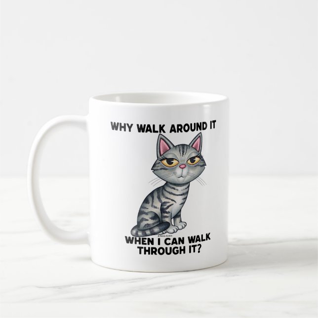 Cute Funny Tabby Kattunge Kaffemugg (Vänster)