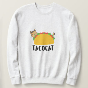 Cute Funny TacoCat Design Cat Lång Ärmad Tröja