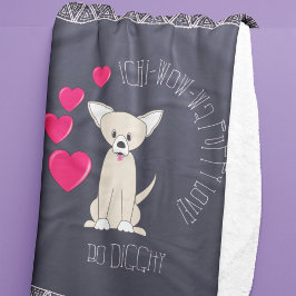 Cute Funny Tan Chihuahua Mönster Fleecefilt