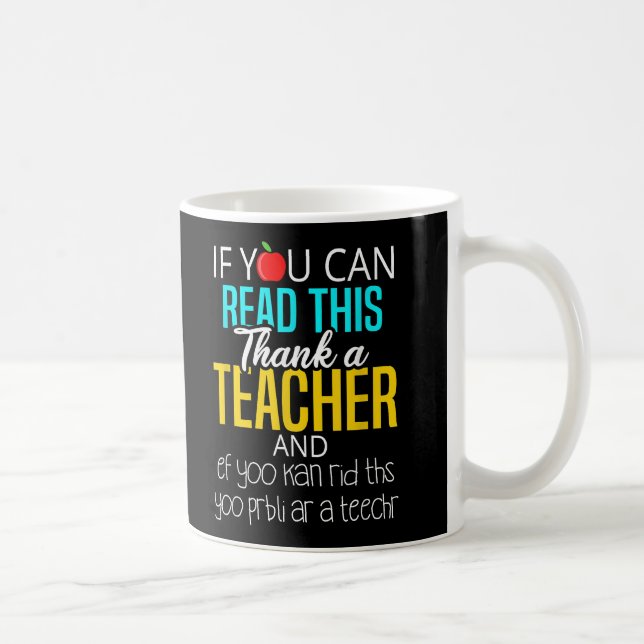 Cute Funny Teacher-uppskattning Kaffemugg (Höger)