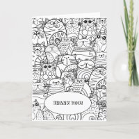 Cute Funny Tecknad Cats Coloring Färg Yourown