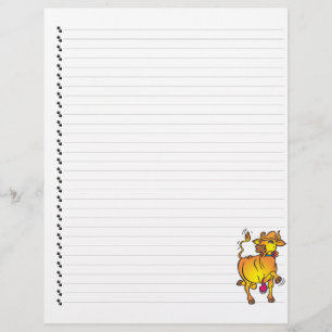 Cute Funny Tecknad Cow Led Pet Letterhead