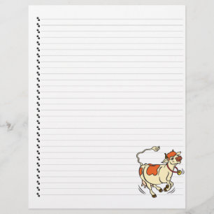Cute Funny Tecknad Cow Led Pet Letterhead