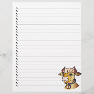 Cute Funny Tecknad Cow Led Pet Letterhead