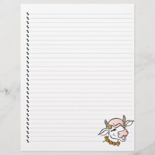 Cute Funny Tecknad Cow Led Pet Letterhead