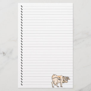 Cute Funny Tecknad Cow Linted Pet Stationery Brevpapper