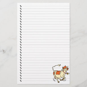 Cute Funny Tecknad Cow Linted Pet Stationery Brevpapper