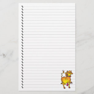 Cute Funny Tecknad Cow Linted Pet Stationery Brevpapper