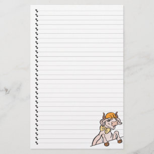 Cute Funny Tecknad Cow Linted Pet Stationery Brevpapper