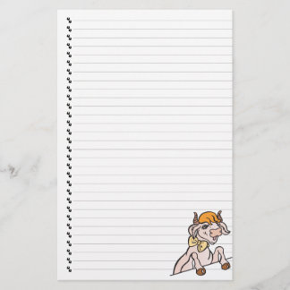 Cute Funny Tecknad Cow Linted Pet Stationery Brevpapper