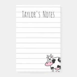 Cute Funny Tecknad Cow med Udders Post-it Block