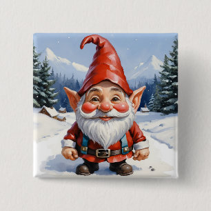 Cute Funny Tecknad God jul Gnome Knapp
