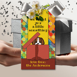 Cute Funny Tecknad hund Gift Märkre Presentetikett