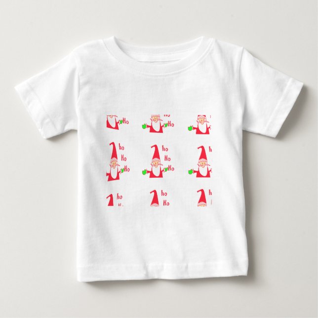 Cute Funny Tecknad Mouse Santa Ho Ho T-Shirt (Framsida)