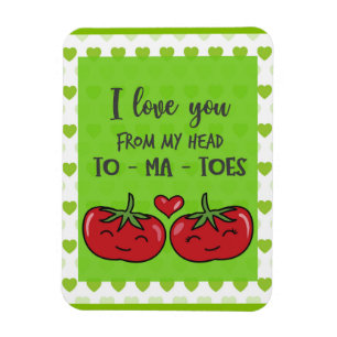 Cute funny Tecknad Tomater i Kärlek Magnet