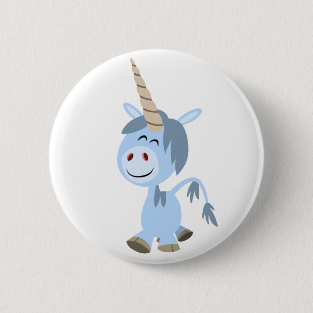 Cute Funny Tecknad Unicorn Button Badge Knapp (Framsida)