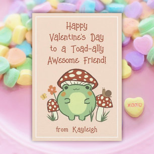 Cute Funny Toad-ally Fantastisk Classroom Valentin Anteckningskort