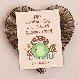 Cute Funny Toad-ally Fantastisk Classroom Valentin Helg Vykort