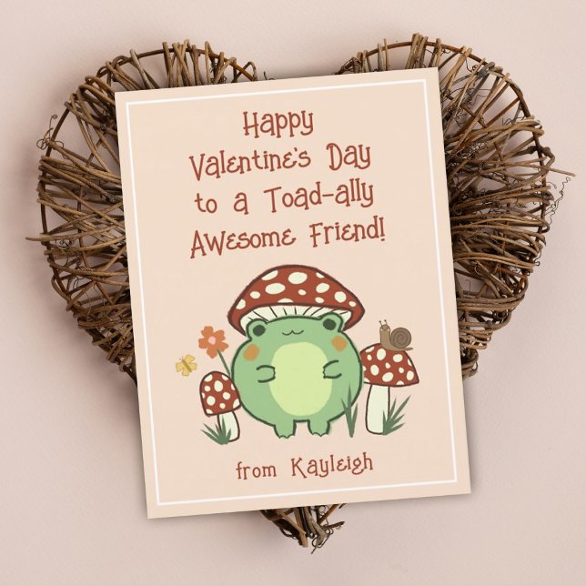 Cute Funny Toad-ally Fantastisk Classroom Valentin Helg Vykort (Skapare uppladdad)