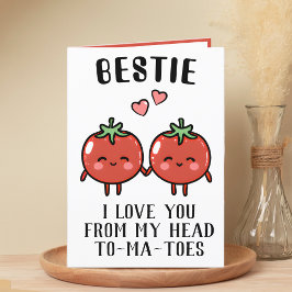 Cute Funny Tomato Pun Best Friend Grattis på födel Tack Kort