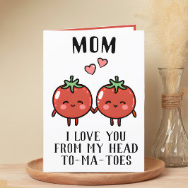Cute Funny Tomato Pun Mamma Grattis på födelsedage Tack Kort