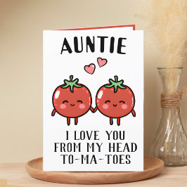 Cute Funny Tomato Pun Moster Grattis på födelsedag Tack Kort