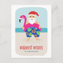 Cute Funny Tropical Beach Santa i juli