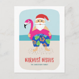 Cute Funny Tropical Beach Santa i juli Helg Vykort