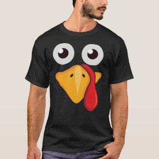 Cute Funny Turkey Ansikte Thanksgiving Gift Essent T Shirt