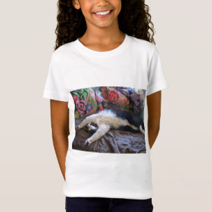 Cute Funny Tuxedo Cat cat Sleeping Girls T Shirt