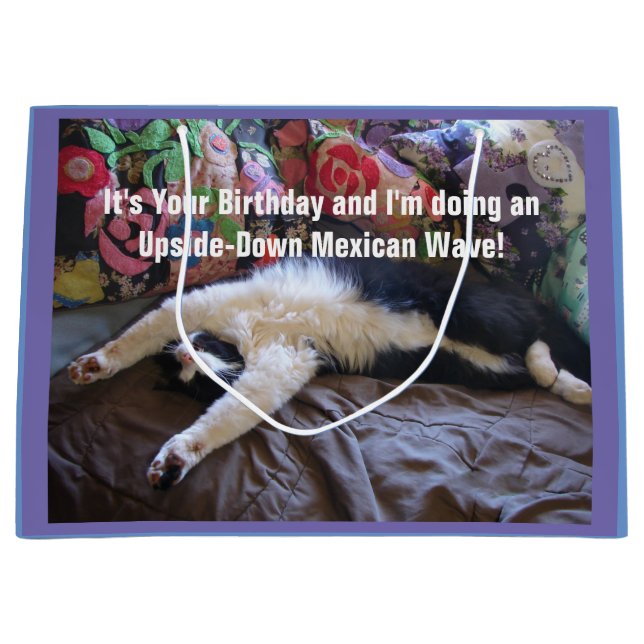 Cute Funny Tuxedo Cat Mexican Wave cat Gift Bag (Framsidan)