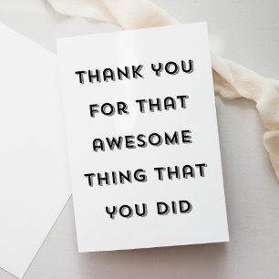 Cute Funny Typography Tack Greeting Card Anteckningskort