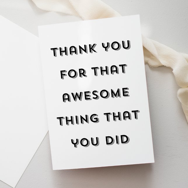 Cute Funny Typography Tack Greeting Card Anteckningskort (Skapare uppladdad)