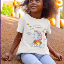 Cute Funny Unicorn Ate Min hemläxeillustration