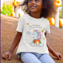 Cute Funny Unicorn Ate Min hemläxeillustration T Shirt