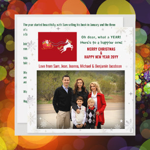 Cute Funny Unicorn Santa Humor Photo Julafton Brev Julkort