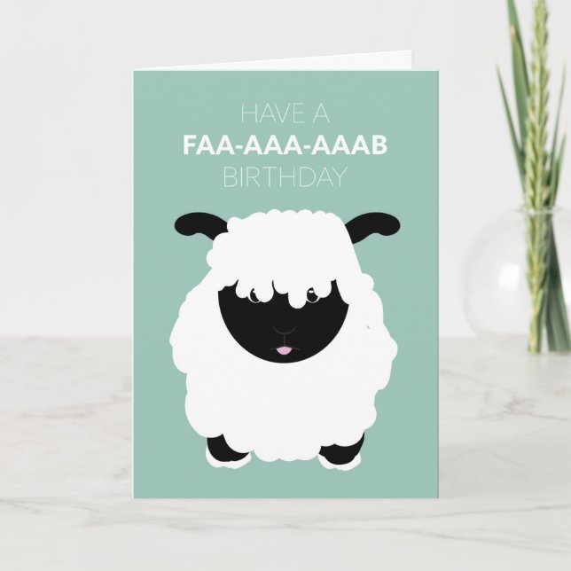 Cute Funny Valais BlRecogse Sheep Fab Birthday Kort (Framsida)