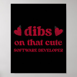 Cute Funny Valentine Day Software Developer Wome Poster
