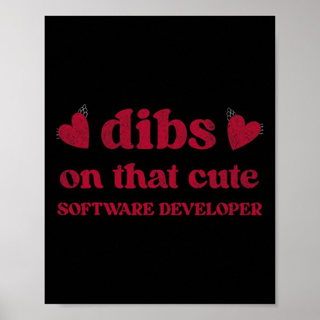 Cute Funny Valentine Day Software Developer Wome Poster (Framsidan)