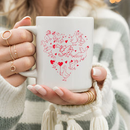Cute & Funny Valentine Goose Heart Kaffemugg
