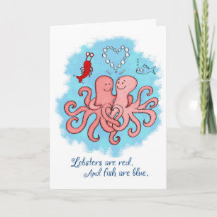 Cute Funny Valentines day Octapus par Helgkort