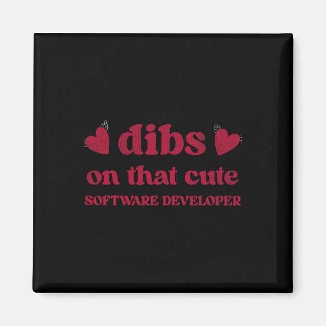 Cute Funny Valentine's Day Software Developer Wome Magnet (Framsidan)
