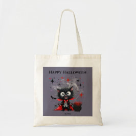Cute Funny Vampire Kitten Halloween Bus eller godi Tygkasse