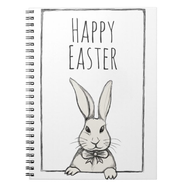 Cute Funny Vintage Glad påsk Bunny Personlig Anteckningsbok (Framsidan)