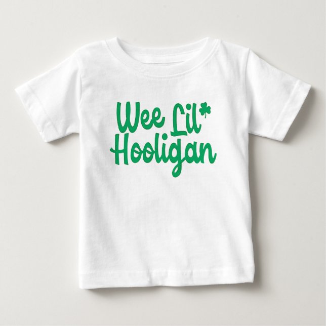 Cute Funny Wee Lil Hooligan St patrick's day T Shirt (Framsida)