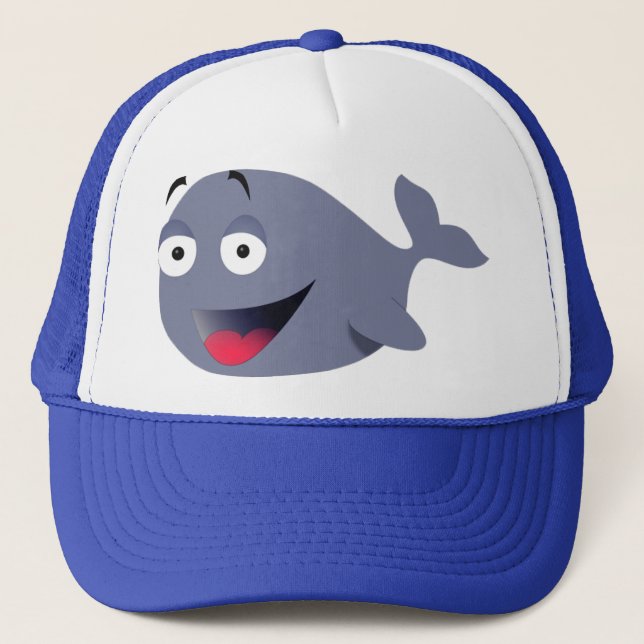 Cute Funny Whale Tecknad Teckning Truckerkeps (Framsida)